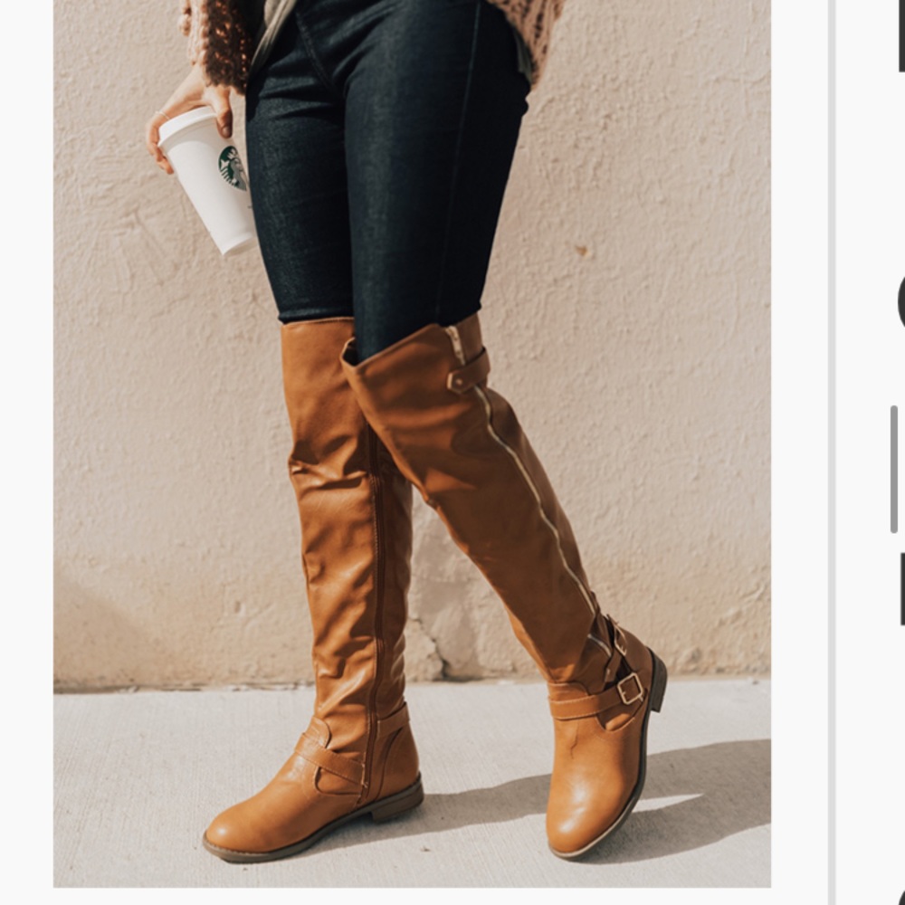 Knee high boots.
